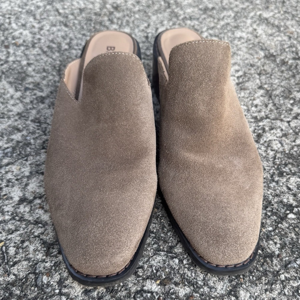 Blondo Sienna Mule Women's Sz 7 Taupe Leather Clog Slide On Shoe - Picture 2 of 9
